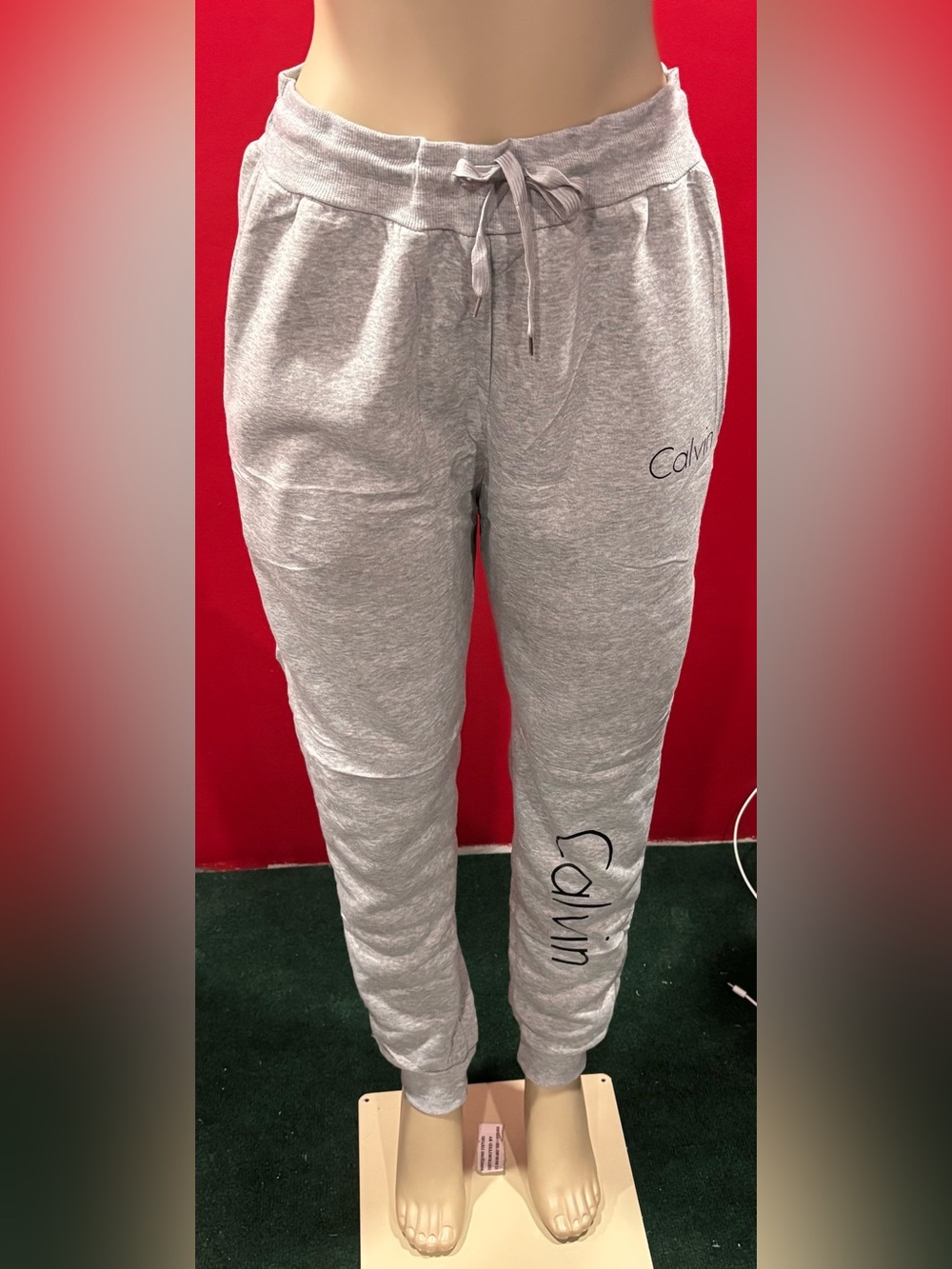 Calvin Klein Light Gray Logo Jogger Sweatpants(2XL)(Size fit varies)(Unisex)